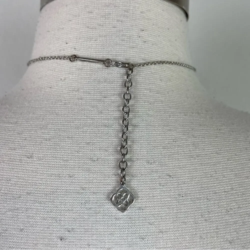 Kendra Scott Silver Elisa Gunmetal Filagree Necklace